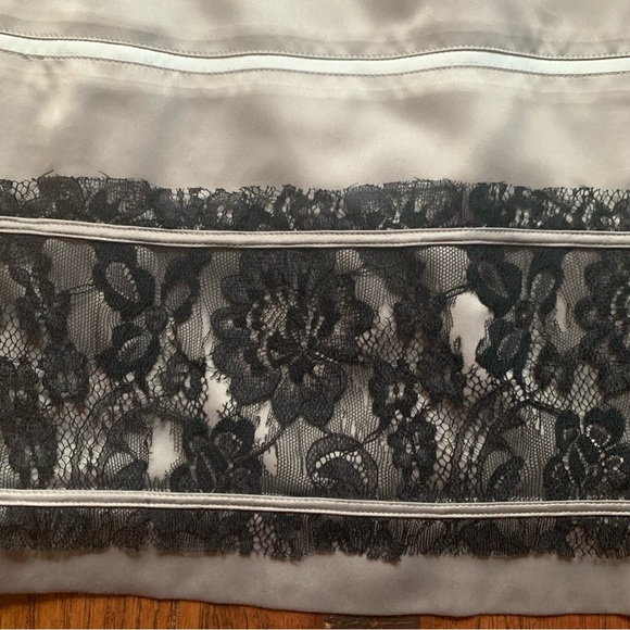 🌈 BCBG Lace Stripe Dress in Warm Grey | Size 6 - Picture 5 of 9